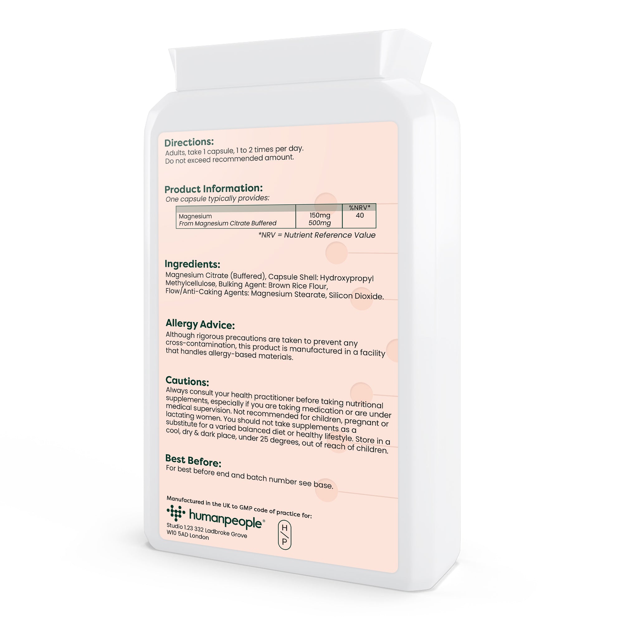 Magnesium citrate 120 tablets