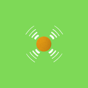Minimalist illustration of a vibrant orange turmeric tablet centered on a lively green background, with white radiating lines symbolizing the anti-inflammatory and antioxidant properties of the supplement.