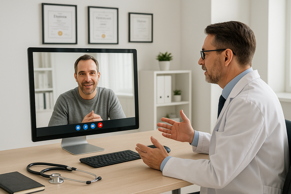 I want an image to show an online medical consultation